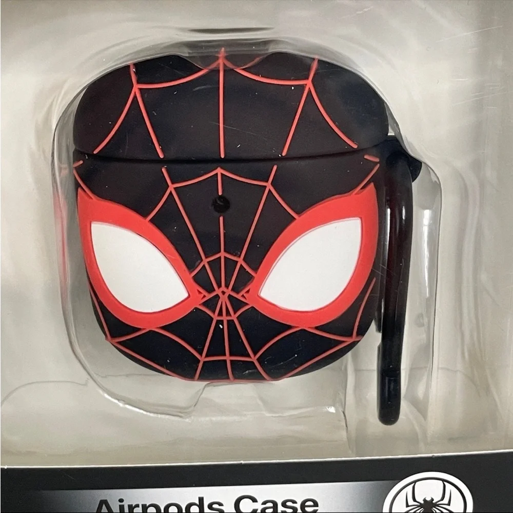 NEW Marvel Spider-Man Miles Morales AirPods Case Gen 1‎ & 2 Black Silicone Cover